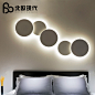 北欧现代简约主义风格客厅卧室壁灯设计师灯工业商业 LED月食壁灯-淘宝网