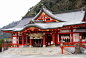  The vermilion main hall 
of Tsuwano’s Taikodani Inari Shrine provides a striking sight. | MANDY BARTOK