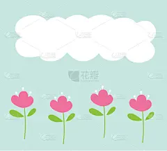 可爱的鲜花图形贺卡