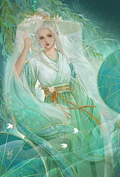 传统节日-古风美人_猫吖77__插画师作品_涂鸦王国gracg.com