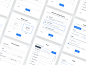 Onboarding Screens — Time Tracking Application create project graphic task timetracking web grey blue typography minimal card icon illustration model onboarding screen design ux ui