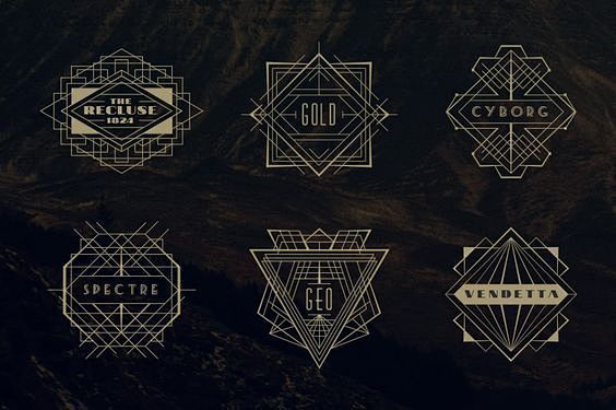 一组线元素图案，可以用于版式、海报设计，...
