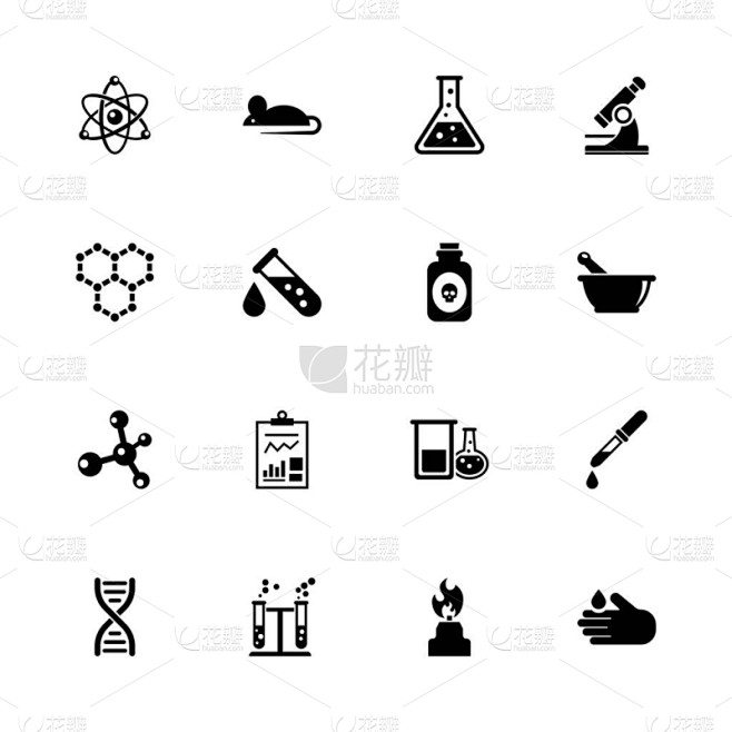 化学平面矢量图标