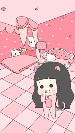 iPhone壁纸 萌物 可爱 背景 套图 韩系 插画 素材 ╯з ︶ღ 麽麽