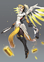 Fan art for Overwatch, Yoon LEE : Fan art for Overwatch : Mercy