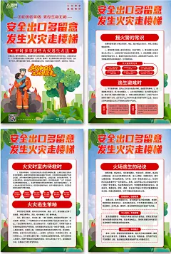 火灾安全逃生知识宣传海报