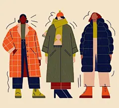 扁平风人物绘画作品丨by abbey_lossing ​​​​