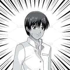 日本漫画风格,青年男人,分离着色,可爱的,白色,亚洲,人,男人,图像,青少年