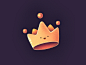 ⁣⁣ gold queen king happy character smile face emoji crown illustration icon