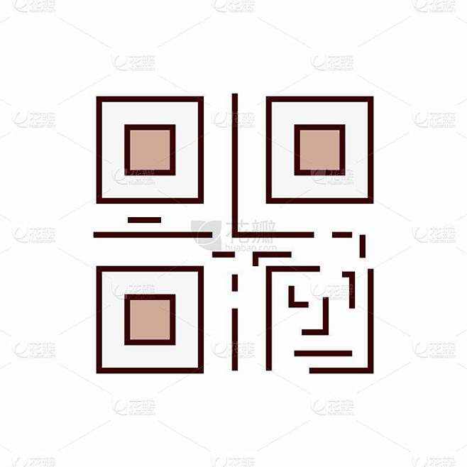 QR码图标矢量插图