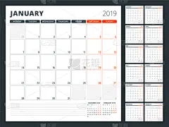 2019,日历,办公用品,九月,商务,进出港显示牌,事件,十月,月,设计