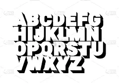字母,三维图形,字体,字母表次序,信函,简单,现代,涂料,问候,复古