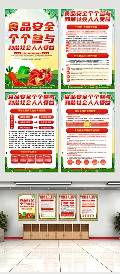 红色时尚食品安全监督管理制度海报设计