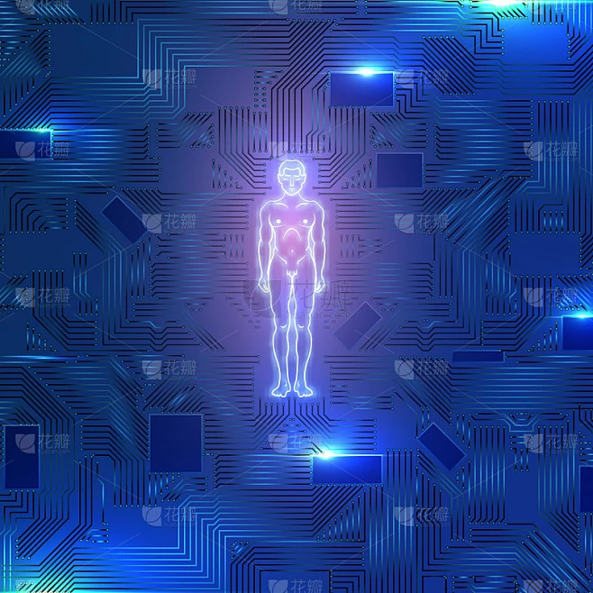 发光的人在微观方案上的数字素材-花瓣网