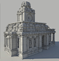 Combat Shrine wireframe, Edgar Martinez : Wireframe render in maya\mentalray
All building share many instances and the geometry on this renders represent the highest LOD on them.  
I was responsible for modeling the environment and all the buildings, the 