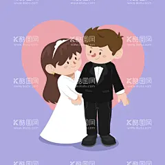 结婚  - 源文件下载【酷图网】结婚,新郎,新娘,婚纱,男人,女人,婚姻,婚礼,配偶,夫妻,礼服,卡通人物,爱情,