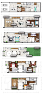 家居别墅PSD分层彩色平面图彩平图案室内设计图源文件 PS资料素材-淘宝网