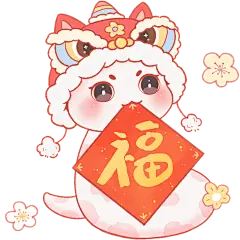 蛇年春节可爱Q版拟人蛇描边插画组合元素_2