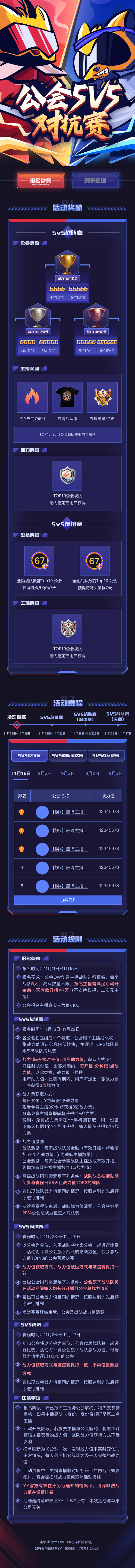 yy公会5v5对抗赛