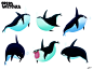 Orcas SKETCHES drawing illustration sketches sea mamals animals ocean design character orcas