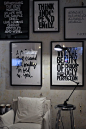 black and white quote wall