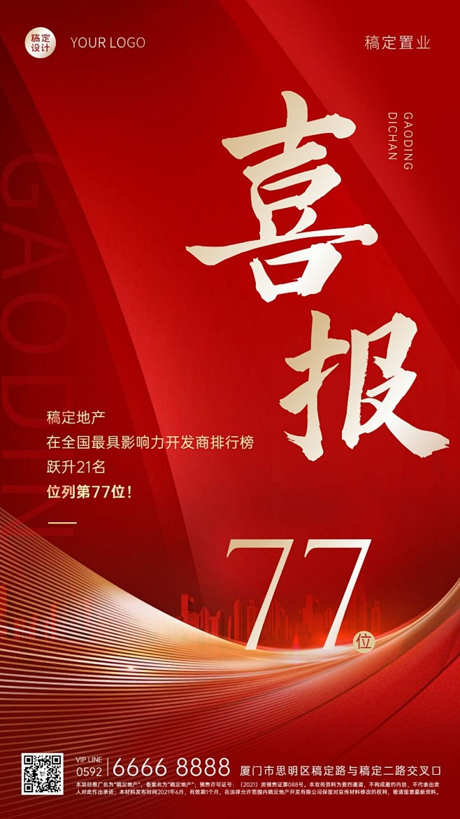 房地产员工激励喜庆竖版海报