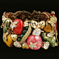 Gem-encrusted vegetable bracelet by Lorenz Bäumer