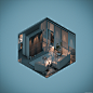cinema4d c4d 3D Render lowpoly Isometric interior design  game design  ILLUSTRATION 