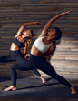 Yoga Lululemon studio window light Moody flexible models wood light athletic