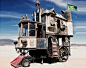 Burning Man, moving sculptures, recycled art, recycled art cars, Neverwas Haul, steampunk, locomotive, steamship,  Shannon O'Hare, recycled sculptures, recycled materials