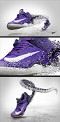 Nike Kobe 8 Concepts by Barton Damer, via Behance  I really like how the little squares are building the shoe.. but I think it'd be better for our theme if the cubes were on the other side to show the emergence of the shoe