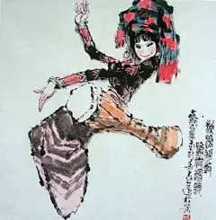[转载]董辰生水墨舞蹈人物画欣赏