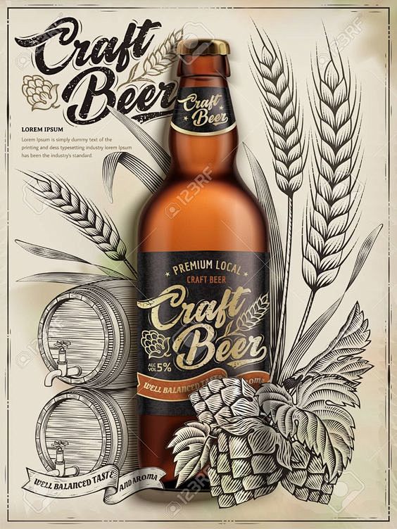 工艺啤酒广告设计矢量图图，#spon，#...