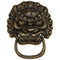 Gnashing Teeth Lion Door Pull 6.1"