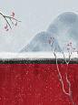 二十四节气红色中国风冬至海报 雪 高清背景 背景 设计图片 免费下载 页面网页 平面电商 创意素材