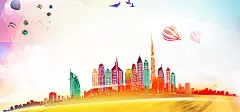 卡通,城市,简约,炫彩,背景,banner,热气球,礼包,海报banner,童趣,手绘图库,png图片,网,图片素材,背景素材,148557@北坤人素材