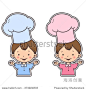 Vector design sticker with cook baby boy and girl. Cute cartoon baby chef. Kids menu.-人物,其它-海洛创意(HelloRF)-Shutterstock中国独家合作伙伴-正版素材在线交易平台-站酷旗下品牌