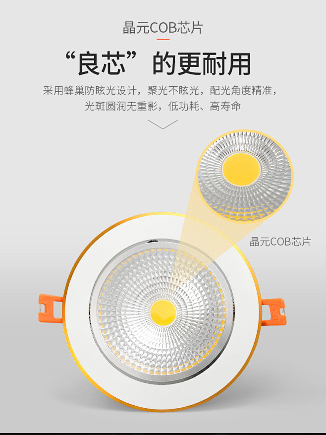 led射灯嵌入式cob天花灯3W5W7W...