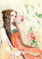水彩手绘插画  百里丈