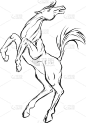 素描的马