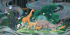 南国夏插画作品 | 勤明绘-看美好 : 勤明绘-看美好（大家好，我是明哥哥，正经又活泼）-夜间的守护神我称之为“月神”他守护尘世间的万物也守护着我