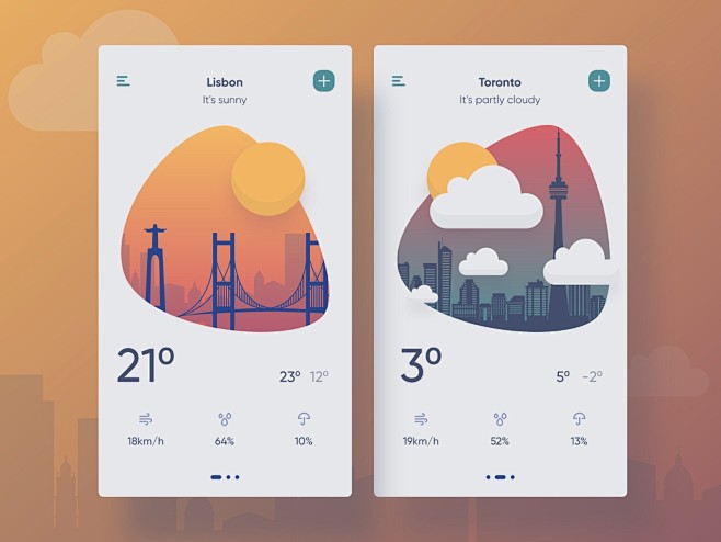 40款天气APP UI界面设计