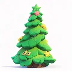 圣诞树礼物盒立体圣诞树素材图片