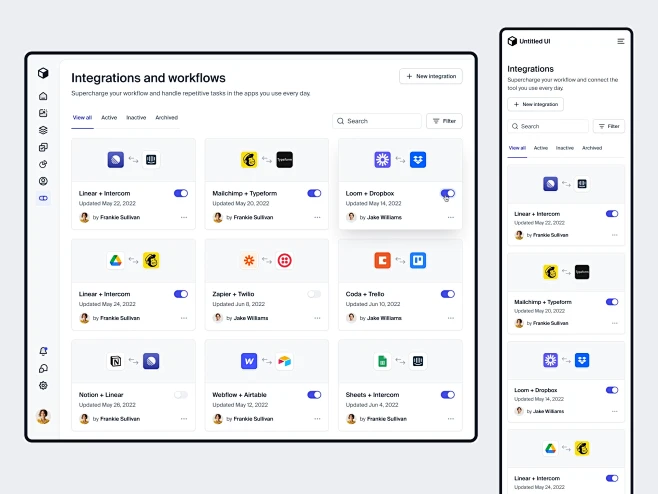 Integrations and workflows settings page-花瓣网