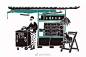 【分享】分享一组台湾插画师邓彧（Teng Yu）的插画作品，以小摊贩转动的车轮记录老台湾的生活，一台车即是一家店铺，流动着生活，交流着情感。从前慢……