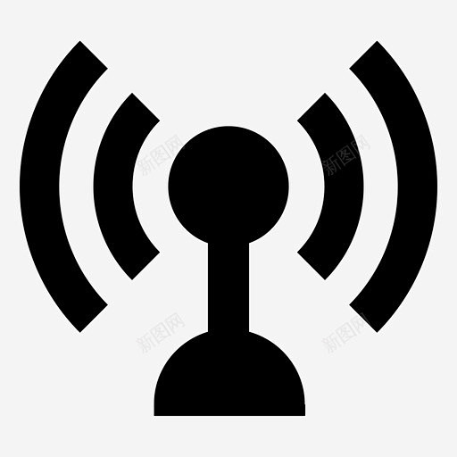 天线电波广播图标高清素材 wifi 信号 天线 广播 电波 符号第2卷 通信 遥控 免抠png 设计图片 免费下载