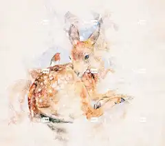 鹿 獐鹿 绘画 讨好 画画 油画 动物 艺术品