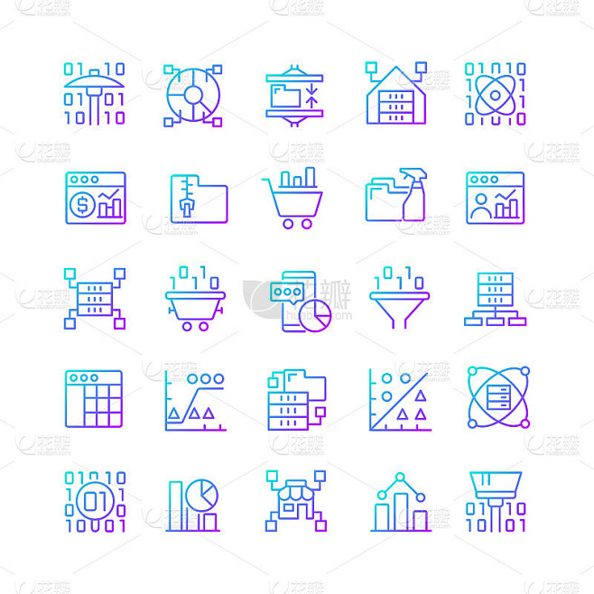 数据挖掘梯度线性向量图标集