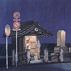 Mateusz日本东京小店水彩建筑 (17)