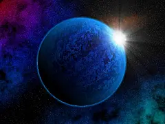 蓝色，星球，科幻壁纸预览